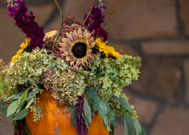 istock Pumpkin and flower arrangement 3 1430711039