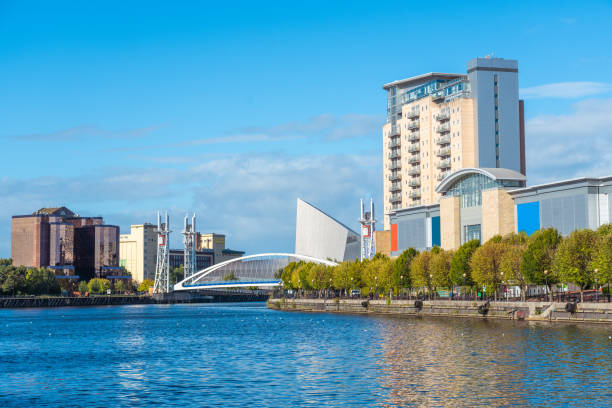 istock Millenium bridge at Salford Quays in Manchester, England 1430714382