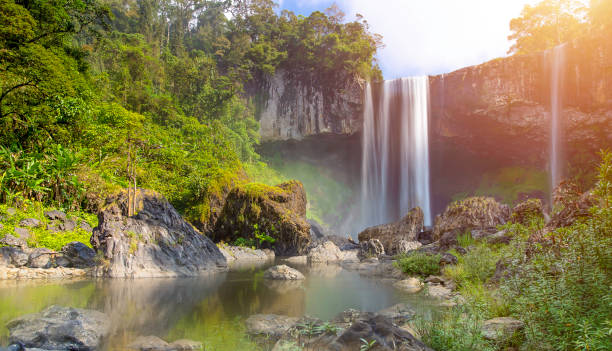 istock K50 waterfall is inside Kon Chu Rang forest in the misty morning 1430723119