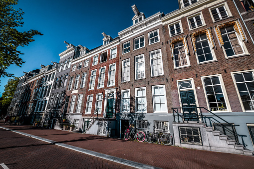 Classic architecture of Amsterdam, The Netherlands.