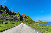 Road from Andenes to Bleik. Andøy Municipality in Nordland county, Norway.