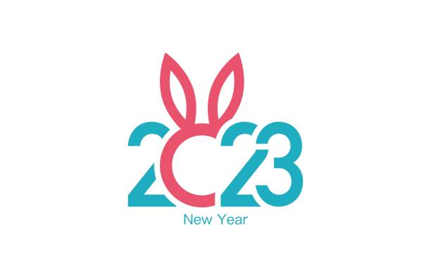 Year of the Rabbit 2023 Font design for numbers 2023, Here is a vector file that splits all elements year of the rabbit stock illustrations