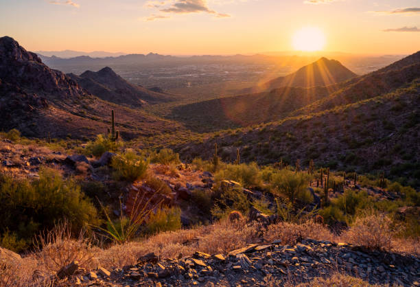 istock Sunset view from Bell Pass in the McDowell mountains overlooking Scottsdale Arizona 1430735143