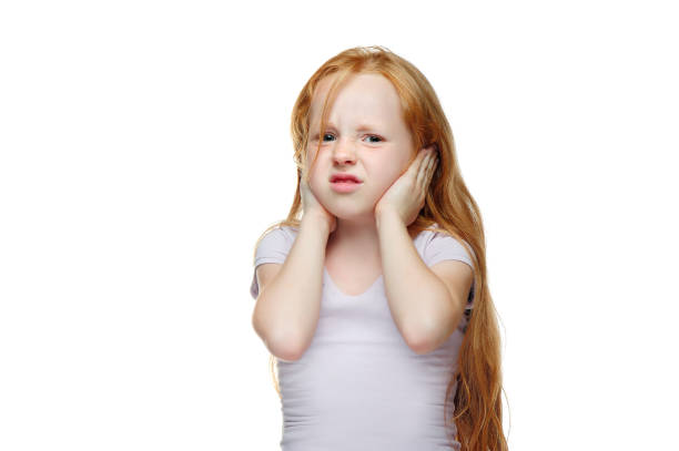 istock Angry girl closing ears with her hands 1430736220