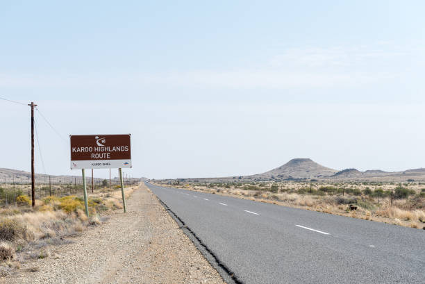 istock Karoo Highland Route sign on road R63 1430737400
