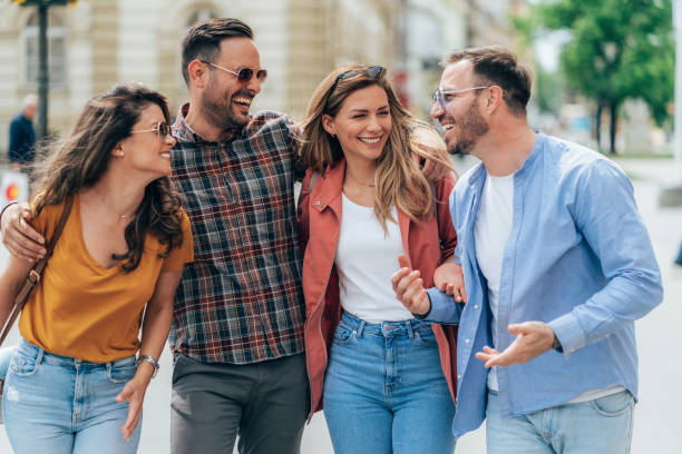 istock Friends having fun outdoors in the city 1430737403