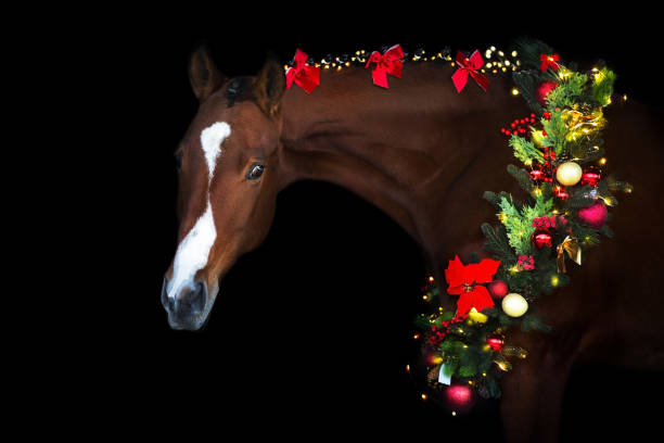 istock Horse in New year decor 1430743382