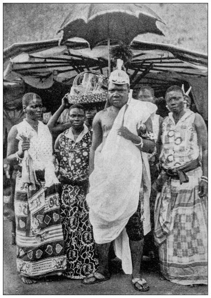 istock Antique image: Ago Li Agbo, King of Abomey, Benin and his wives 1430745511