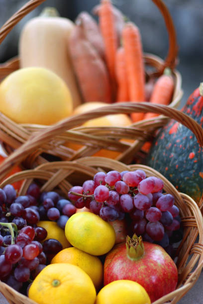 istock Baskets with Autumnal Produce 1430745751