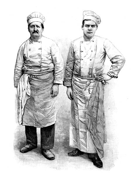 Antique image: Chef Gomery and Chef Vaudier, Hotel du Palais