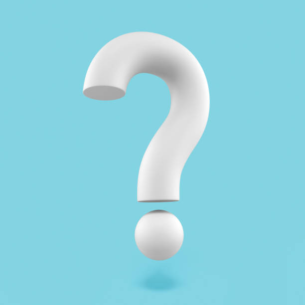 istock Qestion mark White color turquoise background clipping path 1430748717