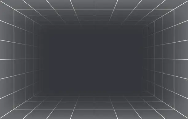 Vector illustration of Gray Mockup Prototype Grid Depth Background