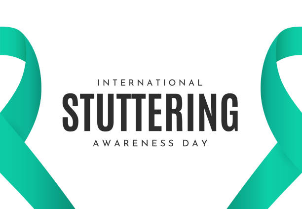 ilustrações de stock, clip art, desenhos animados e ícones de international stuttering awareness day background, october 22. vector - gaguez estado médico