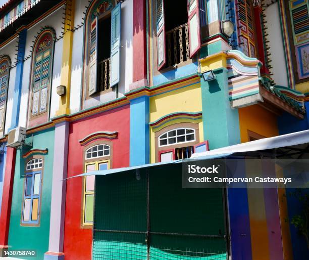 Vibrant Colours Of Singapore Stock Photo - Download Image Now - Architecture, Asia, Building Exterior