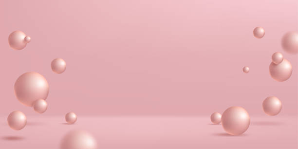 istock 3d realistic illustration of pink ball horizontal background 1430760387