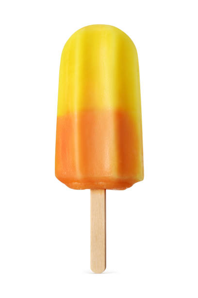 istock Yellow and orange fruit popsicle ice cream isolated on white. 1430763142