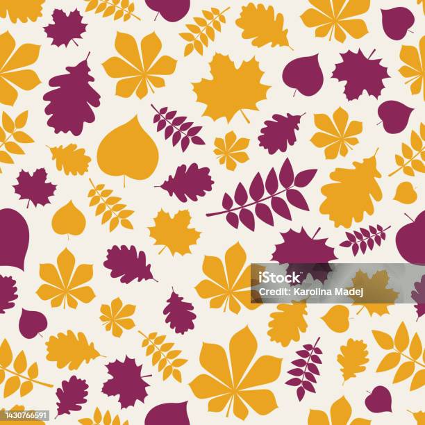 Autumn Background Vector Pattern Design Of Autumn Pattern Background With Leaves Vector Stock ...
