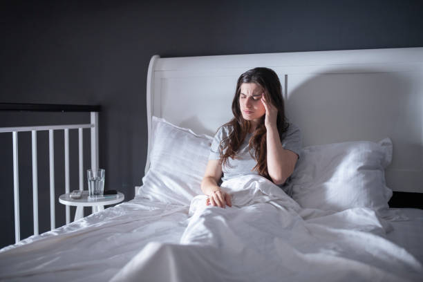 istock Woman is sick at home. 1430767027
