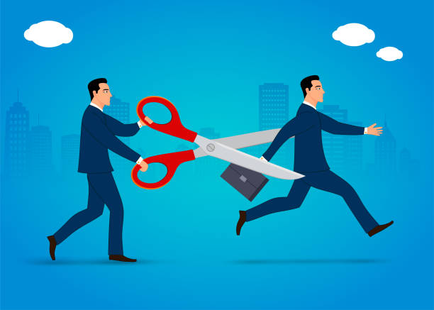 istock Man and scissors, attack, jealousy at work, aggression, tailor, hairdresser... 1430771714