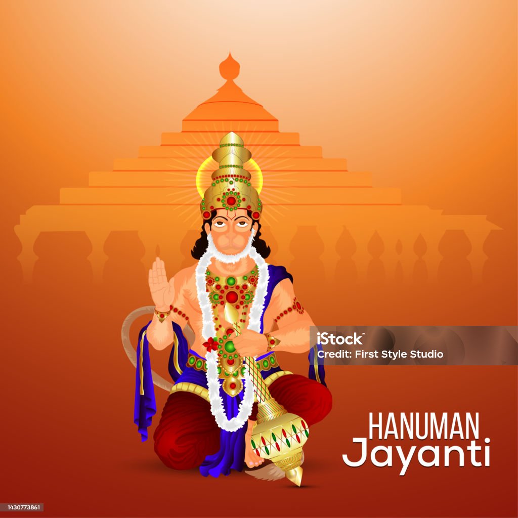 Creative Illustration Of Lord Hanuman Woth Background Stock ...