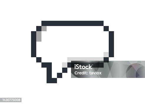 istock Texting quote boxes. Quote box frame.  Bubble blog quotes symbols. Pixel art icon. 1430775008