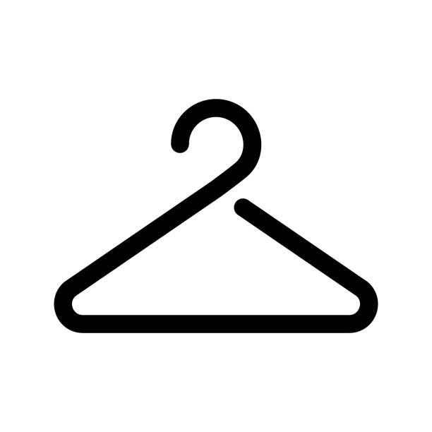 Hanger line icon. Vector graphics The hanger line icon. Clothes rack symbol. Cloakroom pictogram. Wardrobe sign. Vector graphics hat rack stock illustrations