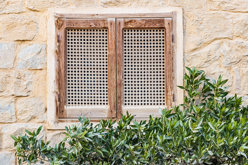 Faiyum, Egypt. Wooden screened window in the village of Faiyum.
