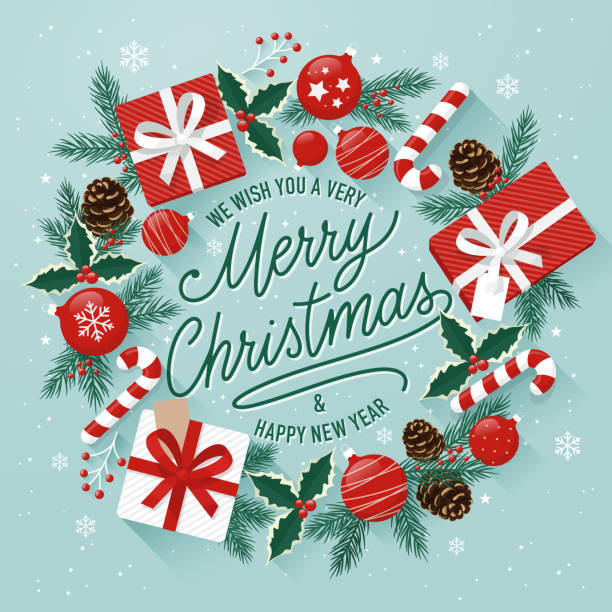 Christmas greeting cards vector art illustration