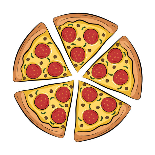 illustrazioni stock, clip art, cartoni animati e icone di tendenza di illustrazione vettoriale speciale del cartone animato della pizza - pizza