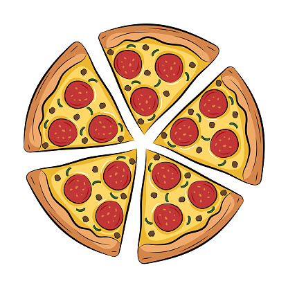 Special pizza cartoon vector illustration