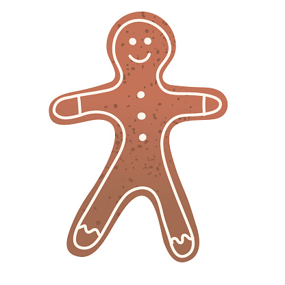 Decorated Gingerbread cookies on a transparent background
