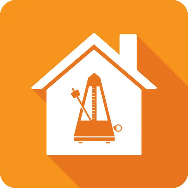 Vector illustration of House Metronome Icon Silhouette