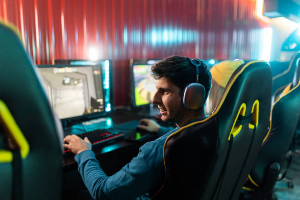 istock Male gamer on tournament 1430797688