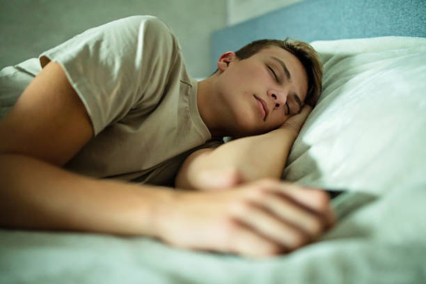 Tired Teenager Resting stock photo