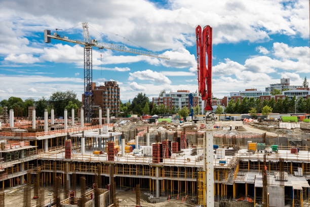 istock Construction Site with Cranes on the Background of Cloudy Sky 1430805462