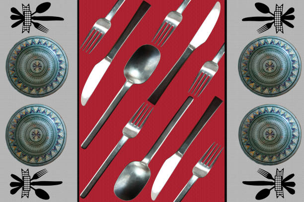 Table set  Cutlery and plates  Placemat  Restaurant