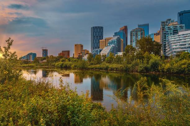 istock Moody Clouds Over Downtown Calgary And Lake 1430814540