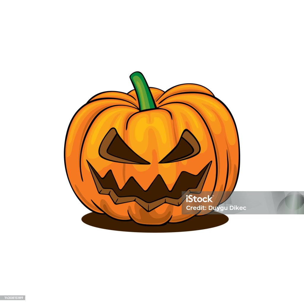 Vetores de Desenho De Cara De Abóbora Assustadora De Halloween