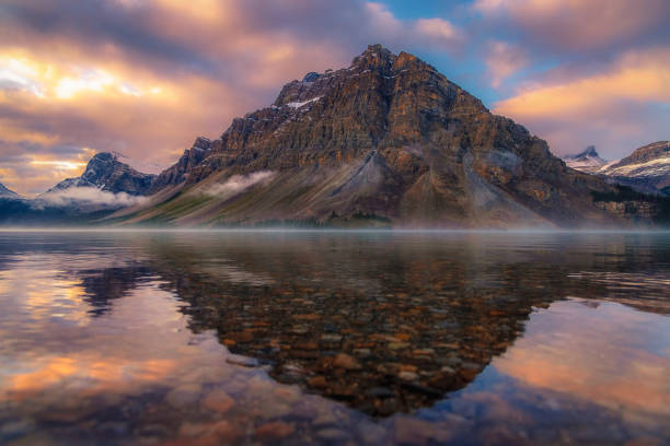 istock Bow Lake Sunrise Mountain Reflections 1430816836