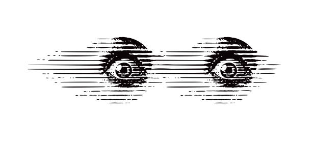 Close-up of eyes with terrified expression Close-up of eyes with terrified expression and Blurred Motion dread clip art stock illustrations