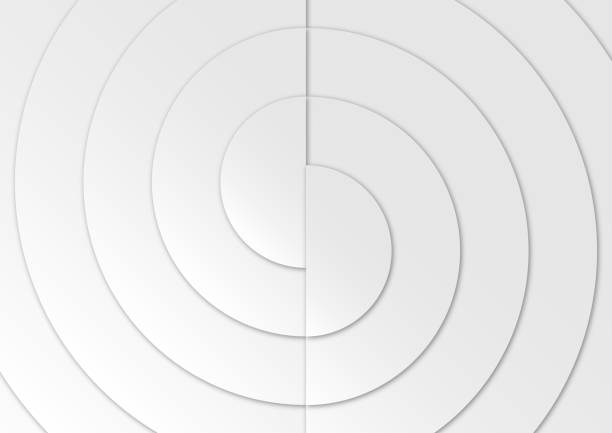 istock Abstract white grey background, spiral winding curve geometric in simple pattern design, Illustration, papercut origami paper art style 1430844204
