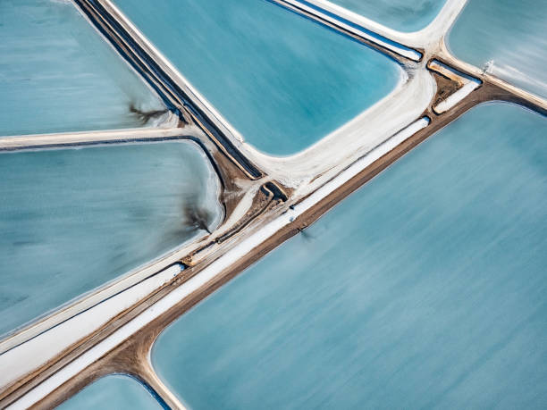 istock Aerial view of salt works 1430847430