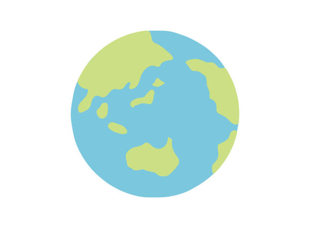 earth icon vector illustration - küre stock illustrations