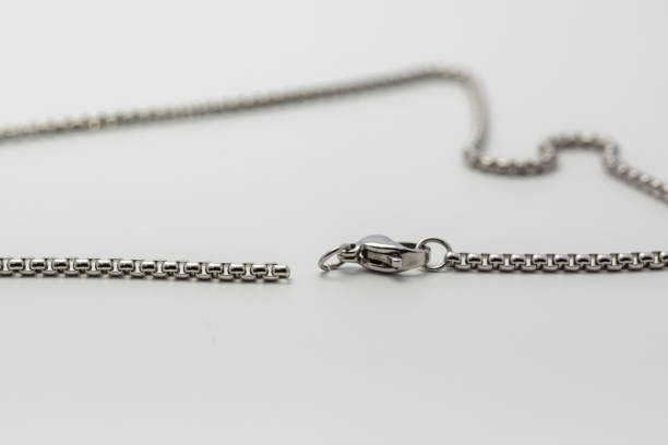 istock silver stainless steel necklace with hooks on a white background 1430886961