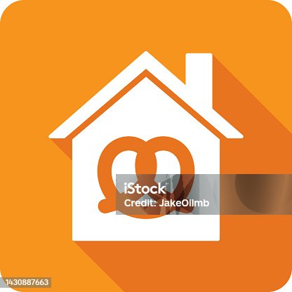 istock House Pretzel Icon Silhouette 1430887663