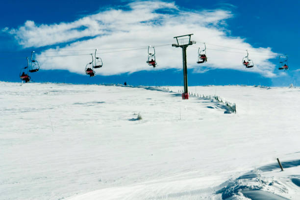 istock Snow covered slope of ski resort 1430893913