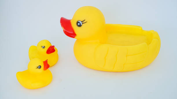 istock Yellow rubber ducks isolated on a white background 1430896179