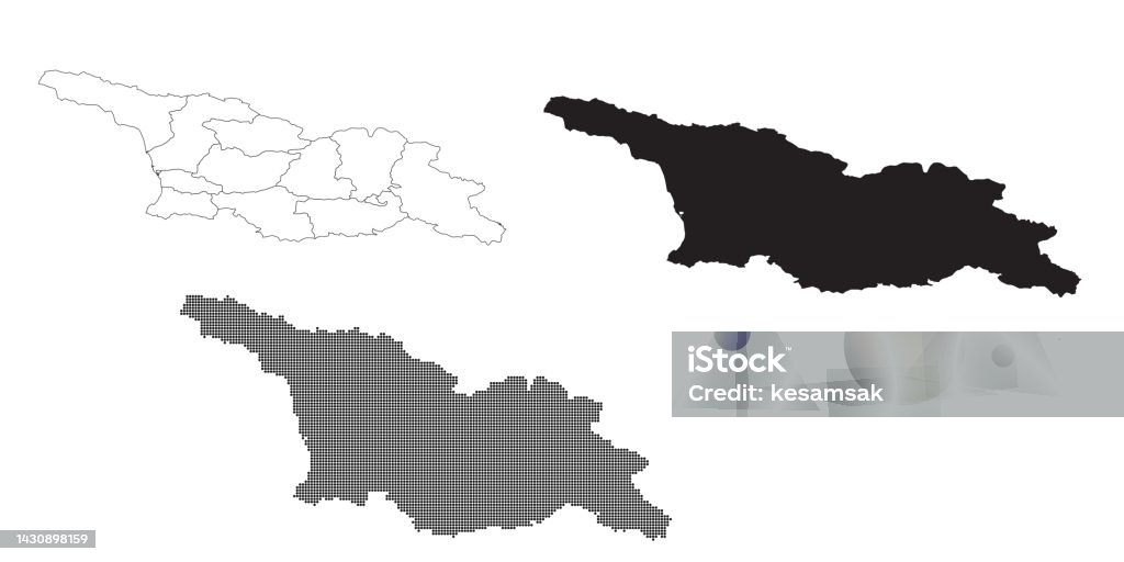Georgia Map Isolated On A White Background Stock Illustration