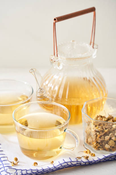 istock Dried chamomile flowers and chamomile tea 1430903788