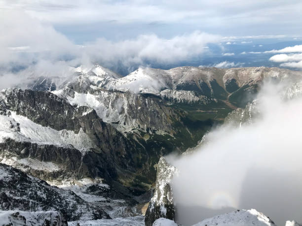istock Beautiful mountain view with snow 1430908391
